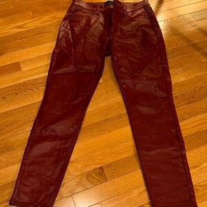 WHBM Burgundy pleather Skinny Pants